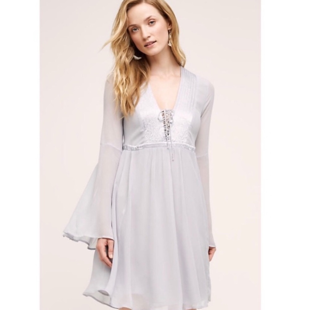 Ghost London bell sleeve dress